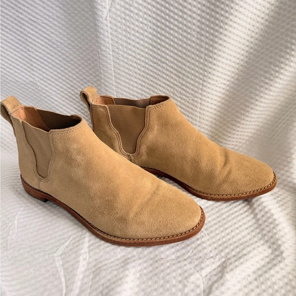 Madewell Tan Suede Leather Bryce Chelsea Western Cowgirl Boots Size 6.5 Womens